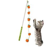 Genérico Wooden Cat Teaser | 15.7 Inch Wooden Fruit-Shaped with Anti-Slip Handle | Wand Cat Toy | for Indoor Kitten Playing Exercising Teeth Grinding, Home Park Garden Outdoor