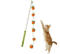 Genérico Wooden Cat Teaser - Wood 15.7 Inch Anti Slip Handle | Cat Wand Toy, InteractiveCat Teaser, Wooden Fruit ShapeCat Stick, Kitten Exercise Toy For Indoor Play, Teeth Grinding Toys | Pet Play
