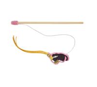 Genérico Wooden Cat Wand Toy | Plush & Wood, 35in X 2.4in X 0.8in, Sunglasses Cat Tassel | Interactive Featherless Wand for Kittens & Adult Cats | Durable Boredom Buster Toy