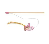 Genérico Wooden Cat Wand Toy | Plush & Wood, 35in X 2.4in X 0.8in, Sunglasses Cat Tassel | Interactive Featherless Wand for Kittens & Adult Cats | Durable Boredom Buster Toy