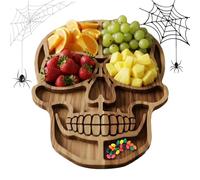 Genérico Wooden Charcuterie Boards, Serving Tray, 11.81x7.87 Inches Decorative Food Platter, Carved Wood Design, Halloween Tableware, for Buffet Picnic Wedding Party Camping Pool Restaurant Use