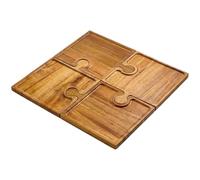 Genérico Wooden Cheese Board - Interlocking Kitchen Platter For Parties Home Entertaining | Wood With Puzzle Shape, Multi-Use Serving Tray For Cheese Fruits Desserts Appetizers Weddings