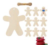 Generico Wooden Christmas Hats - 10 Piezas Natural Wood Finish, Wooden Gingerbread Men, Christmas Woodenn Cutouts for Crafts | Blank Slices Hangable Crafts for Home Window Wall Travel Family Birthday