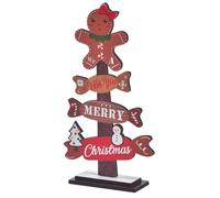 Genérico Wooden Christmas Trees - Gingerbread Man On Topper Desk Christmas Tree,Gingerbread Man Wooden Signs Blocks, Decorative Sign Party Favors For Shopping, Window, Room, Desk, Seasonal Décor