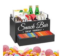 Genérico Wooden Coffee Station Organizer, Counter Storage Stand With Drawer For Coffee Pods, Tea, Condiments Sugar CupsKitchen And Apartment Coffees Corner, Neat Stylish Home Or Office Storage