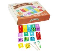 Genérico Wooden Counting, Clip Bead, Fine Motor Matching Activity Early Learning Educational Toy Easy Grasp Durable Construction, Learning Activities for Boys and Girls, Fun