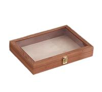 Generico Wooden Crafts Organizer, Necklace Display Case, Multipurpose Jewelry Tray, Treasure Display Tray, Ring Earrings Display, Clear Lid Jewelry Box, Wooden Jewelry Case for Ring Earrings Necklace