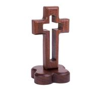 Generico Wooden Cross - 4.72 x 2.56 Inches, Wooden Wall Crosss, Decorative | Prayer Cross, Handcrafted Religious Ornament, Home, Office & Church Wall Decor
