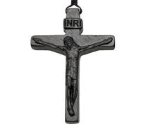 Genérico Wooden Crucifix Necklace For Men | Retro Cross Pendant, Christian Prayer Jewelry, Bible Faith Charm For Baptism, Daily Wear & Religious Gift