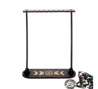 Genérico Wooden Crystal Display Stand - 25x8cm Pine Holder, Black Tarot Shelf, Lightweight Divination Ornament with Triple Post Design | Crystal Rack for Nightstand, Study Desk, Home and Spir