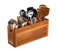 Genérico Wooden Cutlery Organizer - Tabletop Silverware Holders, Multipurpose Kitchen Storage Stand, Durable Home Accessory | Perfect Utensil Storage for Apartment RV Kitchen Dining Party Holiday Use