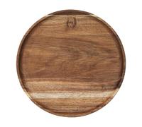 Genérico Wooden Decorative Tray - Wood 29.5cm, Round Serving Platter, Waterproof | Sl esign, Rustproof Coffee Plate, Cheese Board Display For Bread, Cakes, Snacks, Fruit, Candles, Living Room