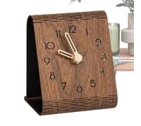 Genérico Wooden Desk Clock Silent Accurate Time Alarm Table Decoration