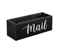 Genérico Wooden Desktop Mail Storage - Mail Organizer Box with Envelope Holder for Letters, Bills, Documents, Files, Notebooks | Wall-Mount or Desk Organizer for Home and Office