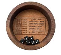 Genérico Wooden Dice Tray For Färkle - Classic Game Set | Sturdy Octagonal Wood Tray, Elegant Dice Rolling Station To Keep Dices In Play, Portable Board Game Accessory For Family Games Night