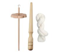 Genérico Wooden Drop Spindle - Top Whorl Yarn Spinner Wheel, Durable Sewing Tool | Hobby Knitting Supply for Crocheting Weaving, Hand Equipment for Fiber Artists Thread Wool Cotton Flax Handmade C