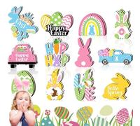 Genérico Wooden Easter Ornaments, Spring Colgantes, Egg Rabbit Decorations, for Display Trees, Wreaths, Or Around The Home, Crafts, Spring Decor, Festive Touches, Tree Trimmings