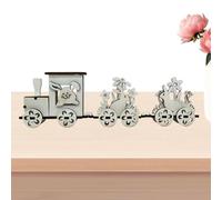 Generico Wooden Easter Train, Bunny Spring Decor Set, 13.7 Inches Table Ornament with Seasonal Theme, Natural Wood Display Piece, Holiday Accent with Cute Design, Easter Decoration for Home Office
