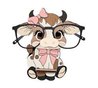 Genérico Wooden Eyeglass Stand - Cow Desk Holder for Sunglasses Spectacles | Carved Wood Display Rack with Upright Support, Animal Design, Cute Organizer for Bathroom Nightstand Office Closet