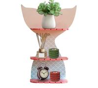 Genérico Wooden Floating Shelves, Mermaid Fishtail 3-Tier Wall Storage Rack, Wall Mounted Shelf Stand, Decorative Farmhouse Display, Ideal for Bathroom, Bedroom, Living Room and Kitchen