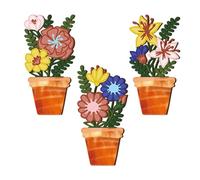 Genérico Wooden Flowers Vase Wall Art - Boho Farmhouse Indoor,Wall Flowers Vase Wood Sculpture - Ideal For Living Room Dining Room Bedroom Bathroom Cafe Dorm Hotel Housewarming
