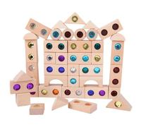 Genérico Wooden Gem Blocks Translucent Rainbow 50PCS Light Table Set