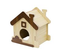 Generico Wooden Gerbil House - Pequeño refugio para mascotas, Hamster Nest Box, Hábitat, Natural Chew Safe Cage Accessory | Gerbil House for Small Pets Hamster Cage Decor Nesting Shelter Habitat Use