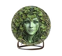 Genérico Wooden Goddess Figurine - Retro Table Decor for Patio Garden | 23x23cm Sculpture with Vines Design, 82g Lightweight Fantasy Decoration, Indoor Outdoor Yard Mythical
