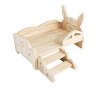 Genérico Wooden Hamster Bed, Bunny Sleeping Habitat, Chinchilla Nest, Cozy Wooden Bed with Stairs, Comfortable Resting Area, Pet Habitats for Hamsters, Rabbits, and Chinchillas