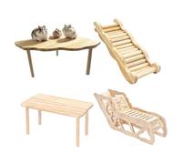 Genérico Wooden Hamster Ladder, Playground Climbing Toy, Small Animal Climbing Toy, Natural Safe Chewable Wood, Cage Accessories, Interactive Ejercise and Enrichment Game for Healthy Happy Pets