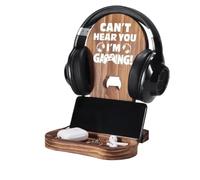 Genérico Wooden Headphone Holder - Desk Organizer Base For Teen Boy & Desk