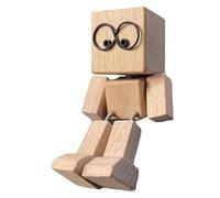 Genérico Wooden Human Figure, Shaking Feet Sculpture, Funny Car Ornament with Spring Legs 5.5 Inches, Dashboard Decor, Quirky Desktop Accent for Road Trip, Dorm, Family Outing, Living Room Display