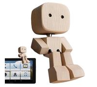 Genérico Wooden Human Figure, Shaking Feet Sculpture, Funny Car Ornament with Spring Legs 5.5 Inches, Dashboard Decor, Quirky Desktop Accent for Road Trip, Dorm, Family Outing, Living Room Display