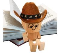 Genérico Wooden Man Figurine, Funny Cowboy Toy, 3x2.4 Inches Spring-Loaded with Wobbly Motion, Secure Supply with Build, Collectible Tool for Car Bedroom Table, Home Accessories for Living Room Shelf