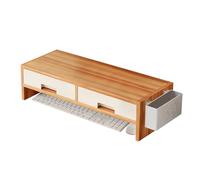 Genérico Wooden Monitor Stand - 19.69x7.68x5.31 Inches Monitor Stand Riser | Double Drawer Organizer | Computer Desk Monitors Riser for Family Friends Home Indoor Study Bedroom Room Desktop