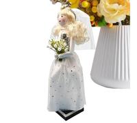 Genérico Wooden Nutcracker Decor - Hand Painted Wedding Bride and Groom Nutcracker Figurine For Romantic Indoor Home Decoration, Newlywed Couple Keepsake Ornament