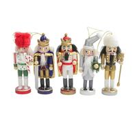Genérico Wooden Nutcracker Soldiers - 5PCS Christmas Hanging Ornaments | Rustic King and Soldier Nutcracker Figures, Festive Holiday Decorations for Tree, Mantel, Doorway, and Party Celebration Décor