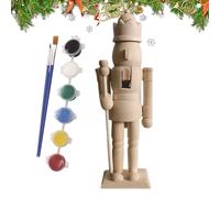 Generico Wooden Nutcracker - Unpainted Wooden NutcrackeErS, Paint Your Own Nutcacker Figures, Paintable Nutcrcker Figures Christmas Ornament For Shelf, Cabinet, Christmas Unfinished Nutcrcker Figurs