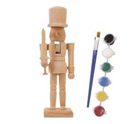 Genérico Wooden Nutcracker - Unpainted Wooden NutcrackerS, Paint Your Own Nutcrcker Figures, Paintable Nutccker Figures Christmas Ornament For Shelf, Cabinet, Christmas Unfinished Nutcrcker Figurs