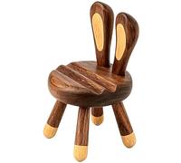Genérico Wooden Phone Stand - Chair Shape Base, Cute Animal Ears, Natural Timber Dock, Rustic Mobile Support | for Home Kitchen Bedroom Vanity Nightstand Apartment Workplace Media Viewing Setup