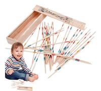 Genérico Wooden Pick Up Sticks Game, Colorful Educational Toys, 31-Color Stick Balance Games, Classic Educational Toy for Preschool Learning and Family Fun, Kids Adults, Mixed Colors
