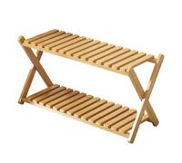 Genérico Wooden Plant Stand - 2 Tier Planter Holder for Indoor Outdoor Display | Natural Wood Flower Shelf with Elevated Storage Rack, Corner Organizer for Patio Balcony Living Room Garden