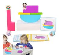 Genérico Wooden Puzzle Blocks, Sensory Construction Toy, Hand-Eye Coordination, Smooth Sanded Finish, Ideal for Interactive Learning and Creative Playtime Challenges, 6.5x2.68x4.65 Inches