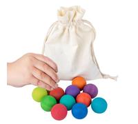 Genérico Wooden Rainbow Ball, Counting Toy Set, Color Sorting Game, 1.38 Inches,12 Piece Educational Design, Hand Grasp Skill Builder, Ideal for Kids Baby Girls Boys Home Learning Use
