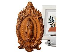 Genérico Wooden Religious Figurine, Catholic Decorative Statue, 9.84inch Reverence with Smooth Design, Graceful Wall Art Sculpture Device, Icon with Timeless Design, Entryway Decor for Office Church