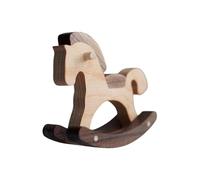 Genérico Wooden Rocking Horse Decor - Miniature Accessory, Tiny Toy | Tabletop Home Nursery Office Desk Bookshelf Windowsill Bedside Table Decorative Wooden Rocking Horse for Birthday Gift