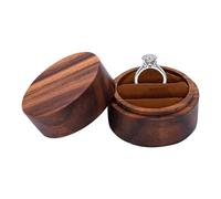 Generico Wooden - Round Engagement Holder | Elegant Holder, Retro Jewelry Storage For Wedding Ceremony Provides Easy Opening And Closing, Making It A Perfect Option For Those Who Enj
