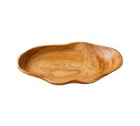 Genérico Wooden Salad Bowl - Natural Farmhouse Dish, Decorative Platter Serving Trays, Versatile Centerpieces Food Plate, Organize Candy Dessert Snack Sweets - For Kitchen Counters Table Living Rooms