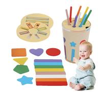 Genérico Wooden Sensory Matching Games, Color Sorting Toy, Early Learning Activity Set, for Children Day, Birthday, Easter, Preschool, Daycare, Playroom, Kindergarten, 5.12x3.54x3.54 pulgadas