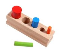 Genérico Wooden Sensory Toys, Color Recognition Board Game, Beechwood Cylinder-Shaped Puzzle, Interactive Fine Motor Skill Development Toy, Educational Learning Play Set Kids, Boys Girls, 15x4x4cm